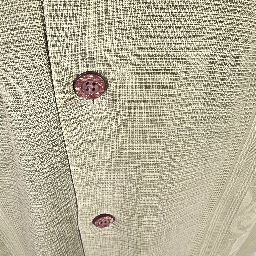 Tommy Bahama Silk Hawaiian Shirt Hibiscus Flower Damask  Avocado Green XLX - Picture 6 of 16